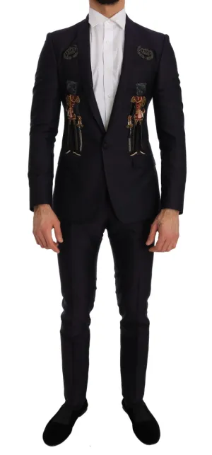 Purple Crystal Crown 3 Piece MARTINI Suit