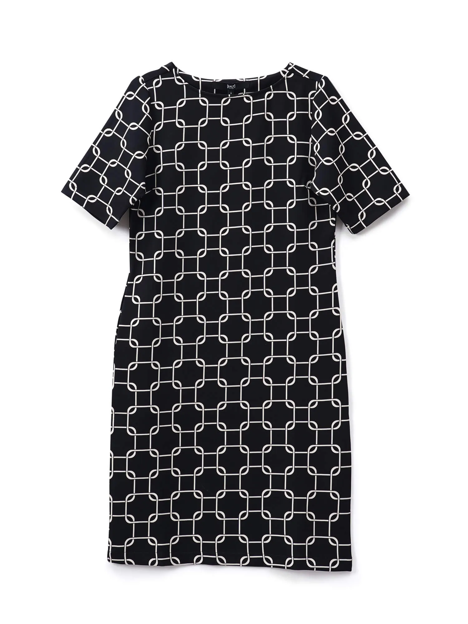 Quadrate Printed Shift Dress - Black