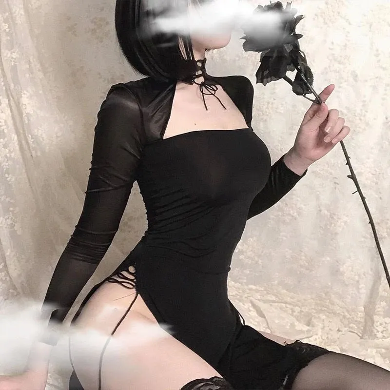"SEXY TULLE CLASSIC CHEONGSAM" NIGHTDRESS D042044