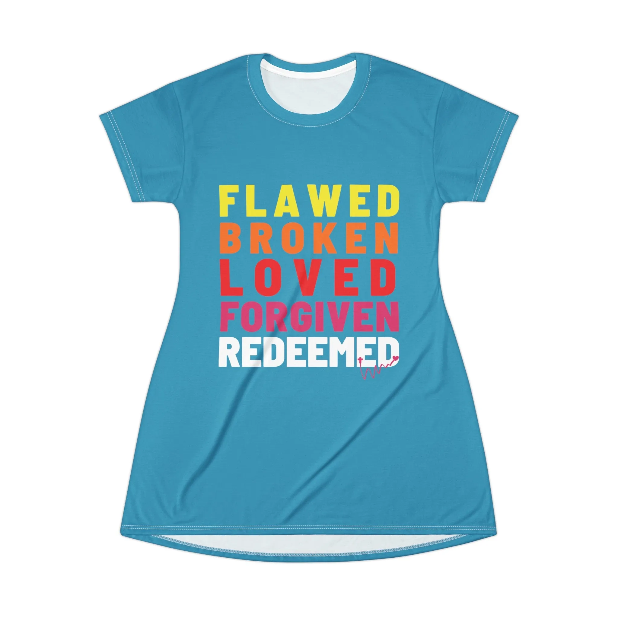 Redeemed T-Shirt Dress - Turquoise