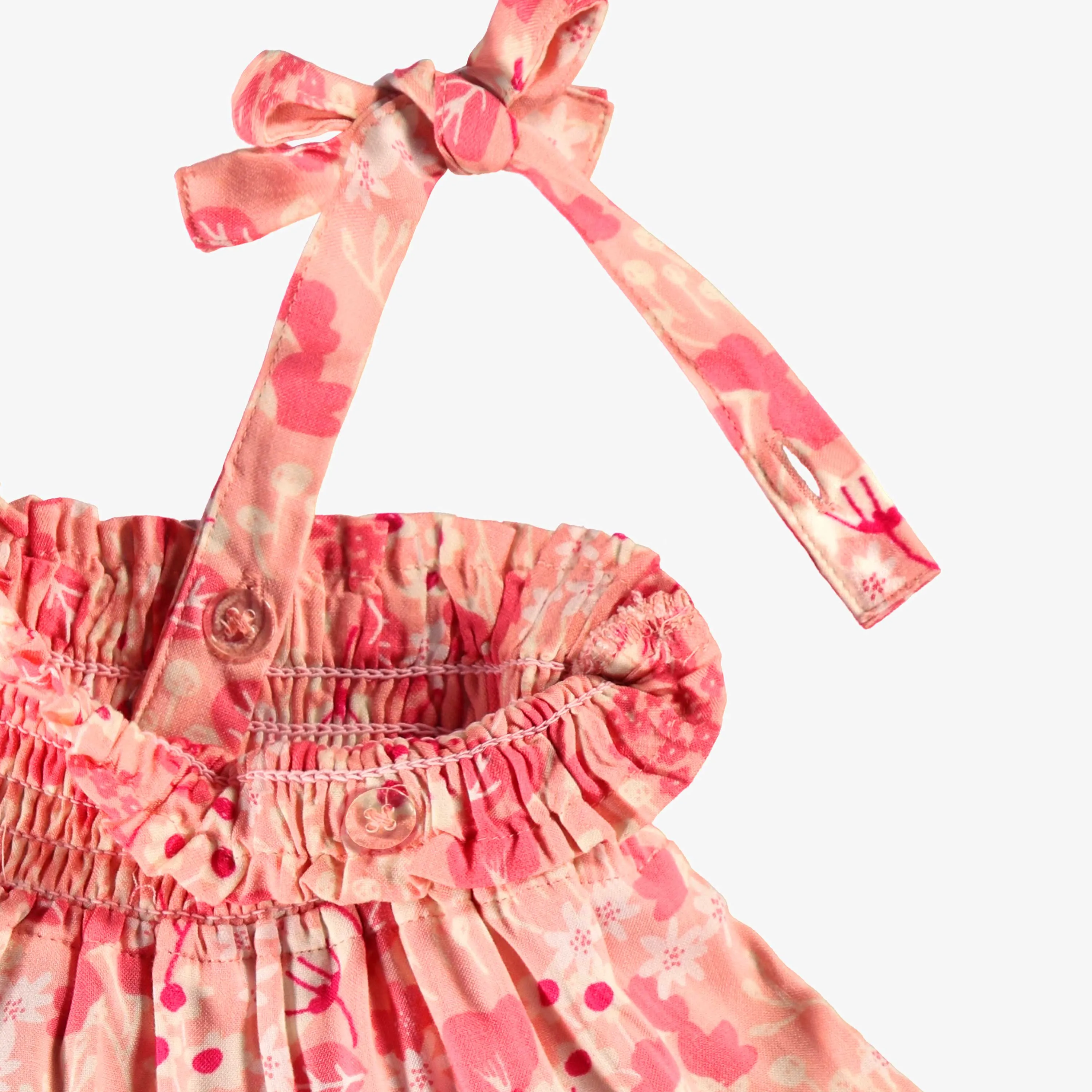 Robe rose à motif floral, bébé || Pink with flower all over print, baby