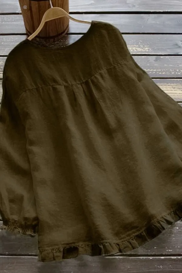 Round Neck Cotton Blouse