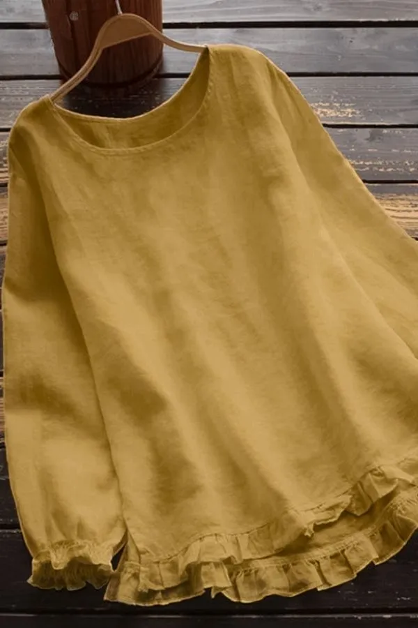 Round Neck Cotton Blouse