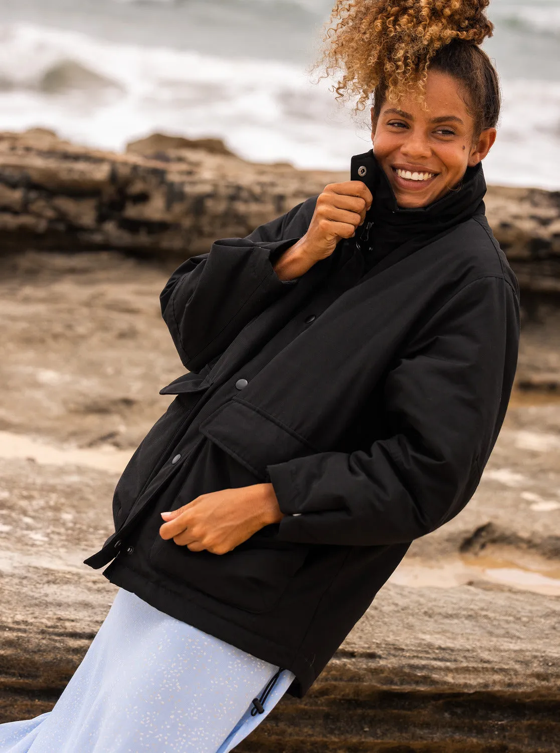 Roxy This Time Puffer - Anthracite