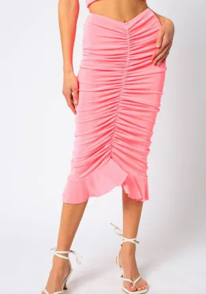 Ruched Midi Skirt