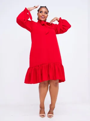 Ruro Shift Dress - Red