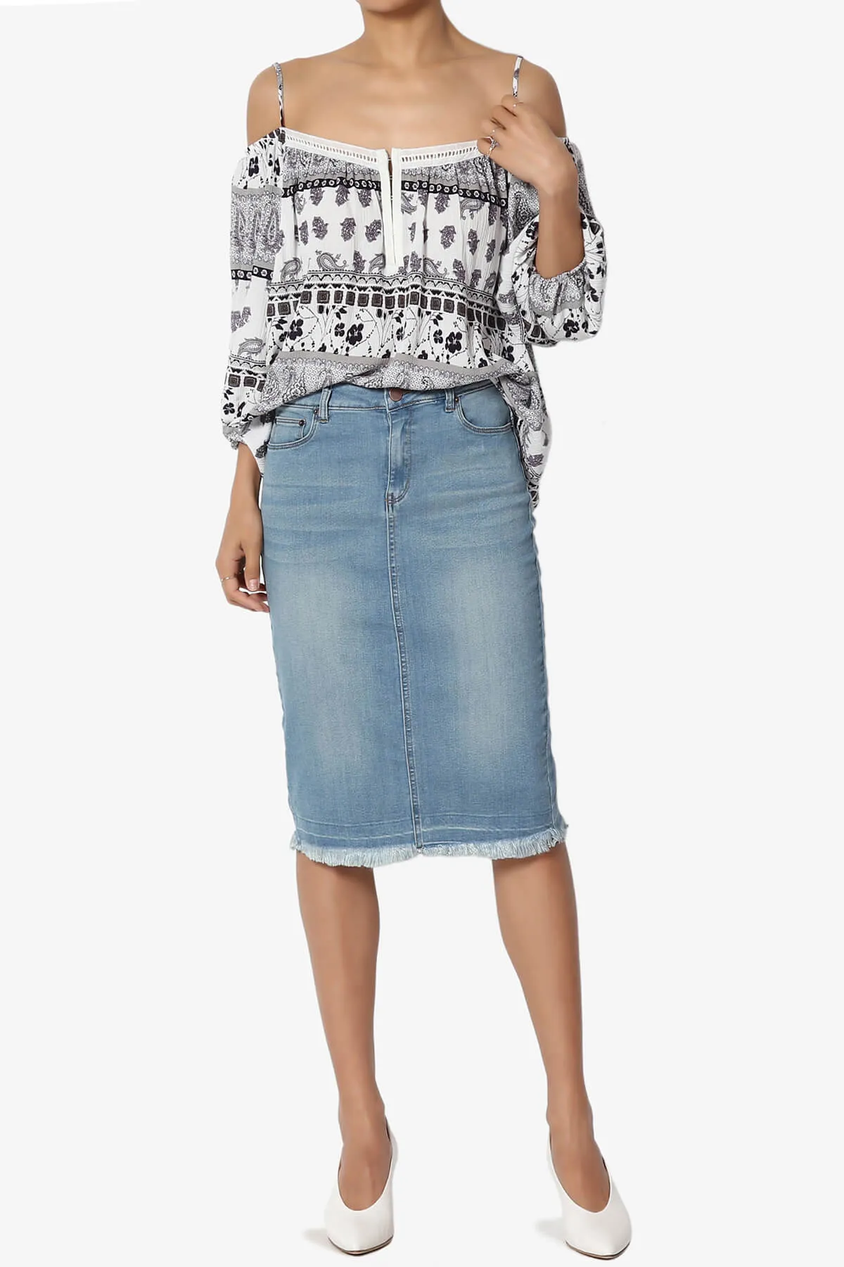 Scamp Paisley Cold Shoulder Top