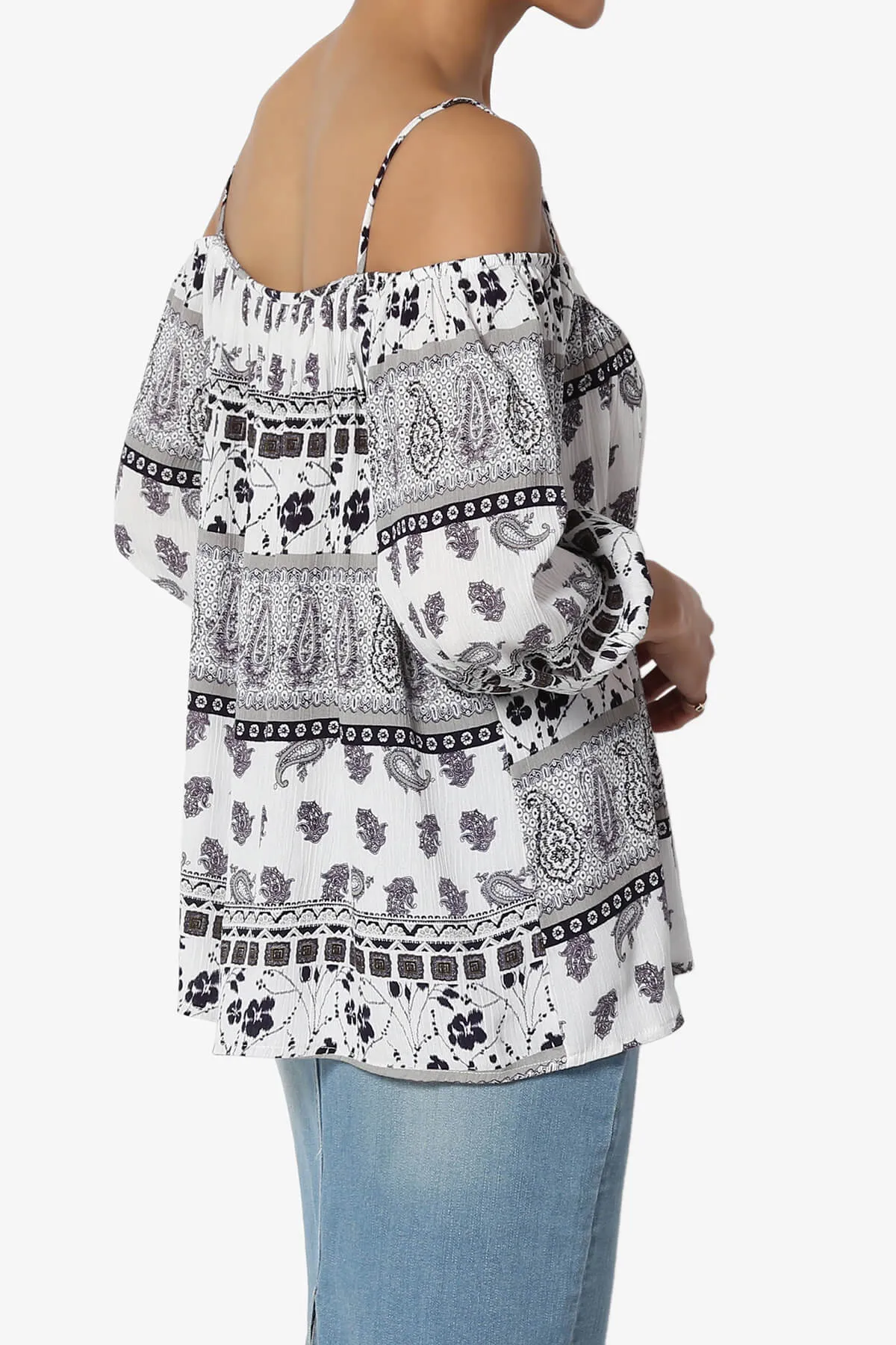 Scamp Paisley Cold Shoulder Top