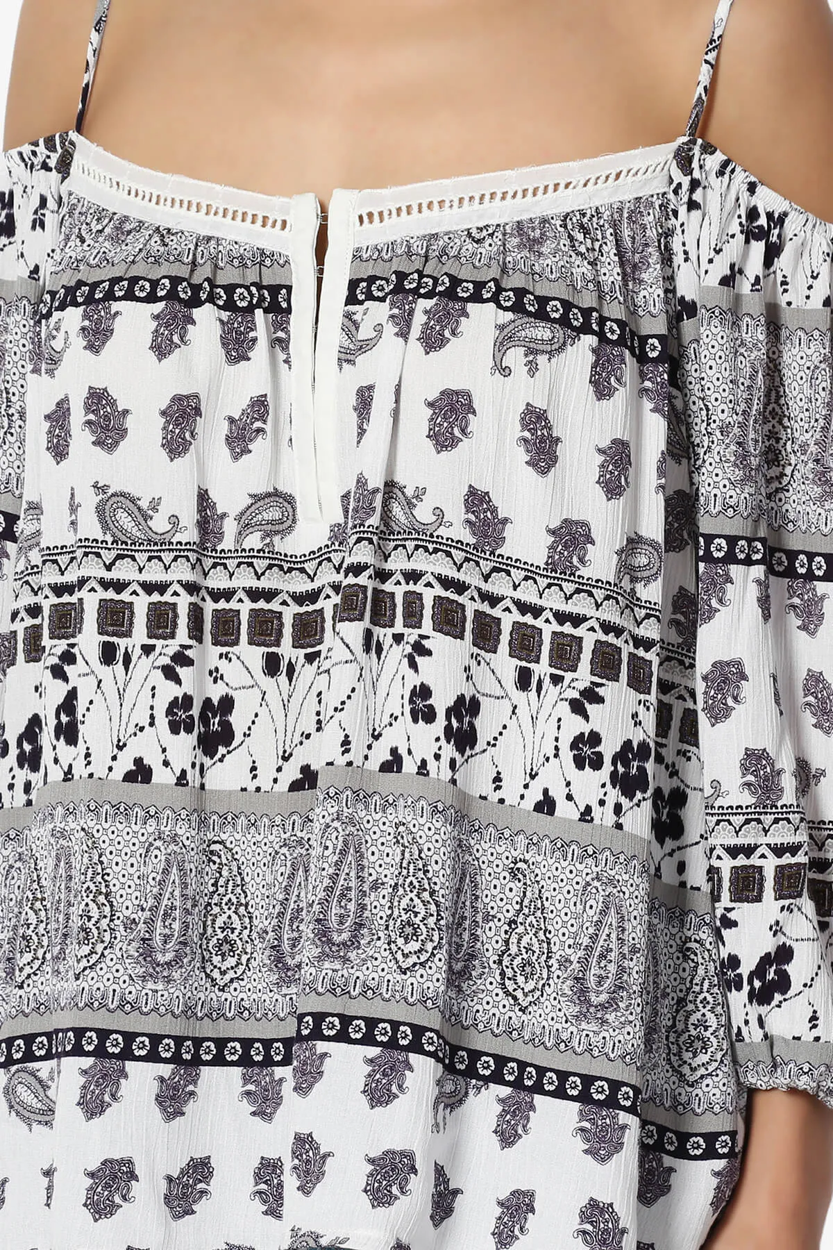Scamp Paisley Cold Shoulder Top