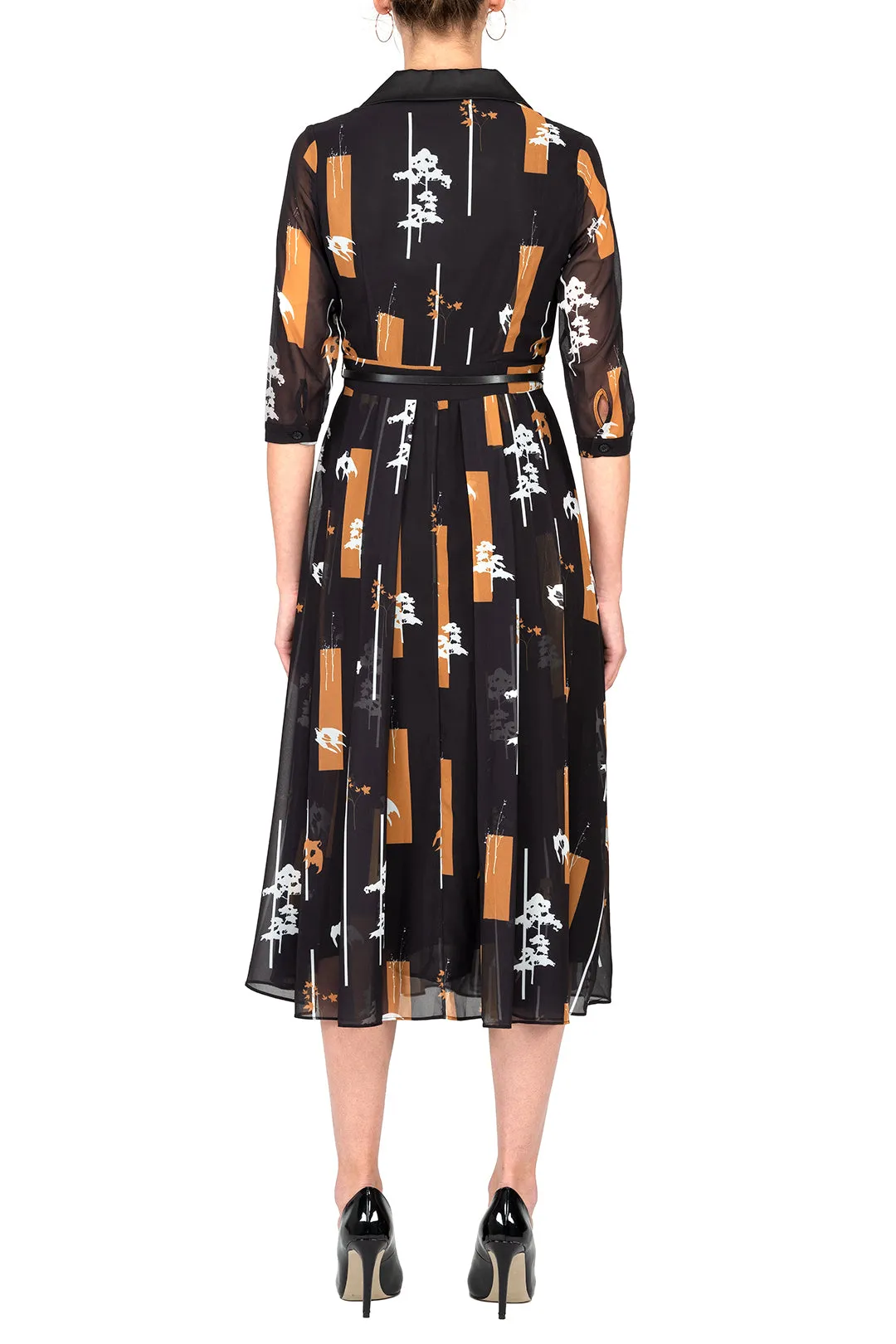 SCANDINAVIA-Turned Over Collar Shift Dress
