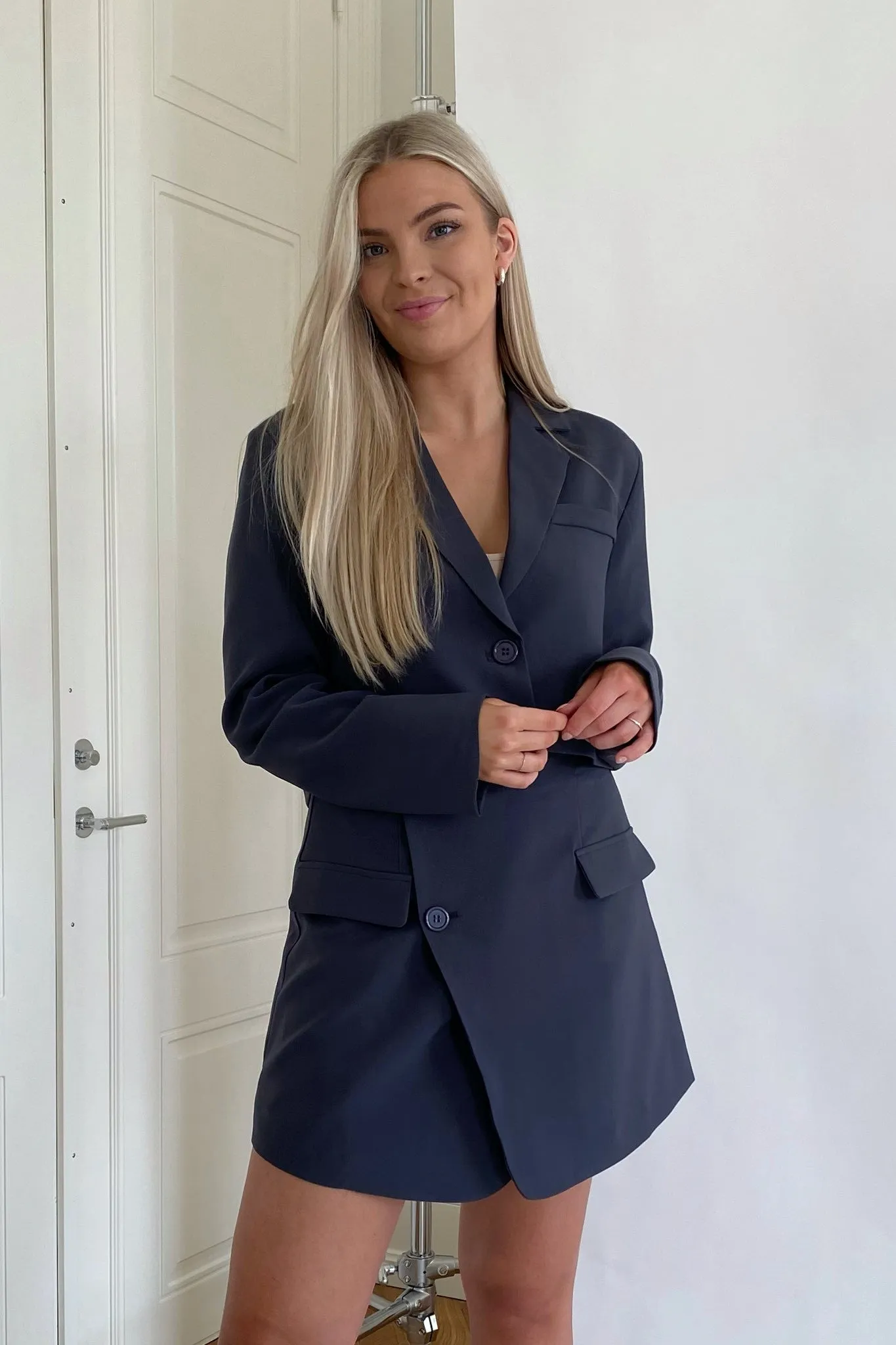 SelmaIC Cropped Blazer - Grå