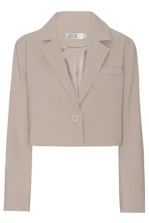 SelmaIC Cropped Blazer - Lys Beige