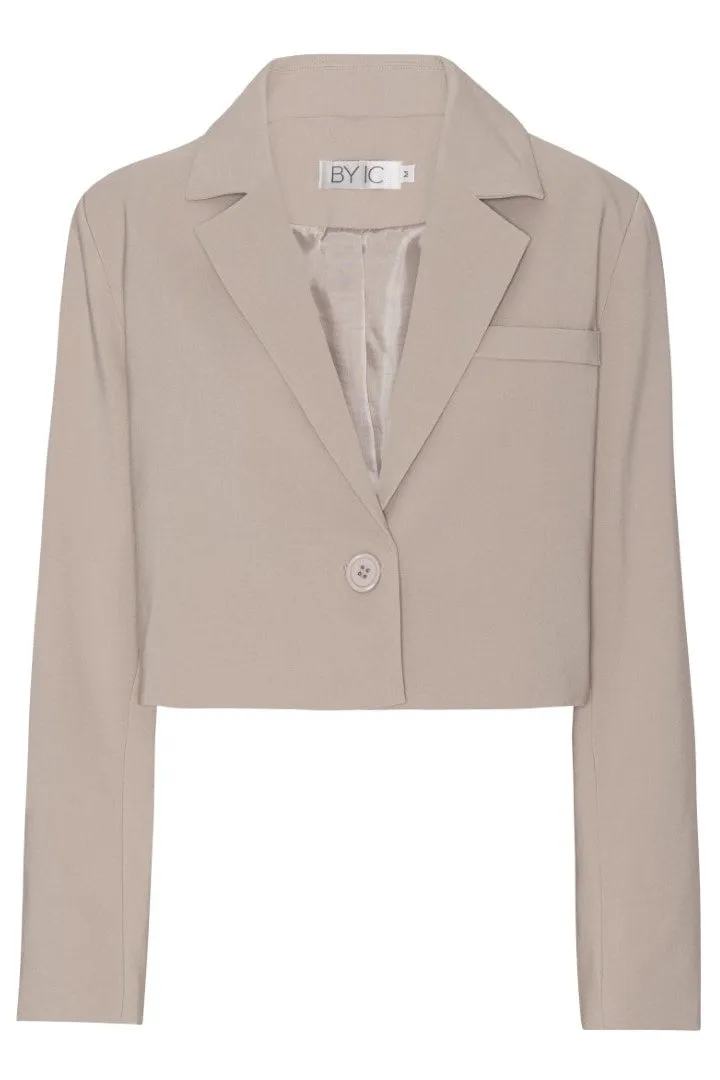SelmaIC Cropped Blazer - Lys Beige