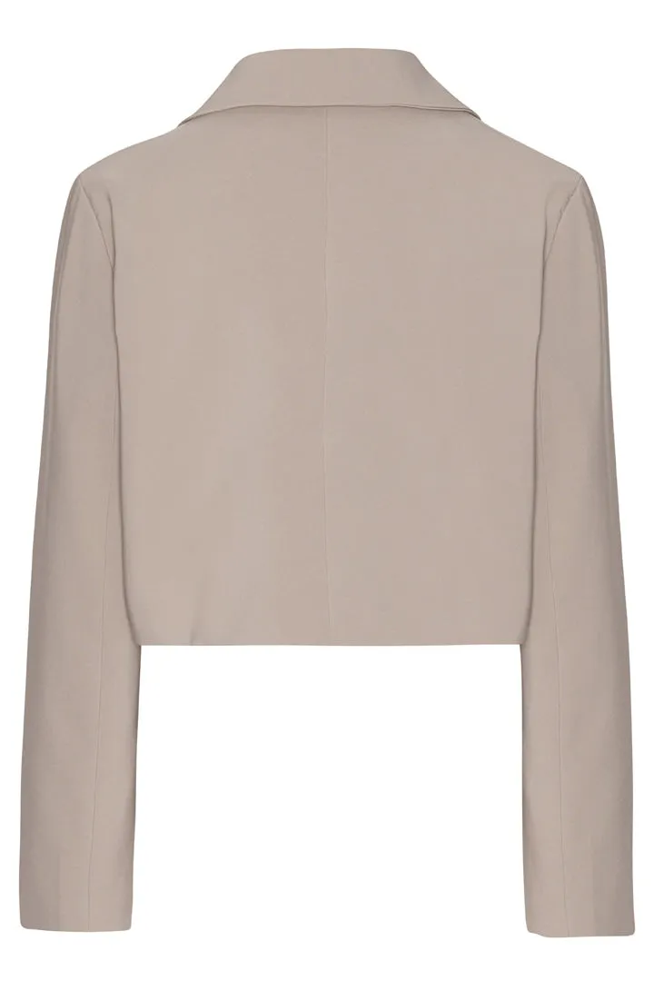 SelmaIC Cropped Blazer - Lys Beige