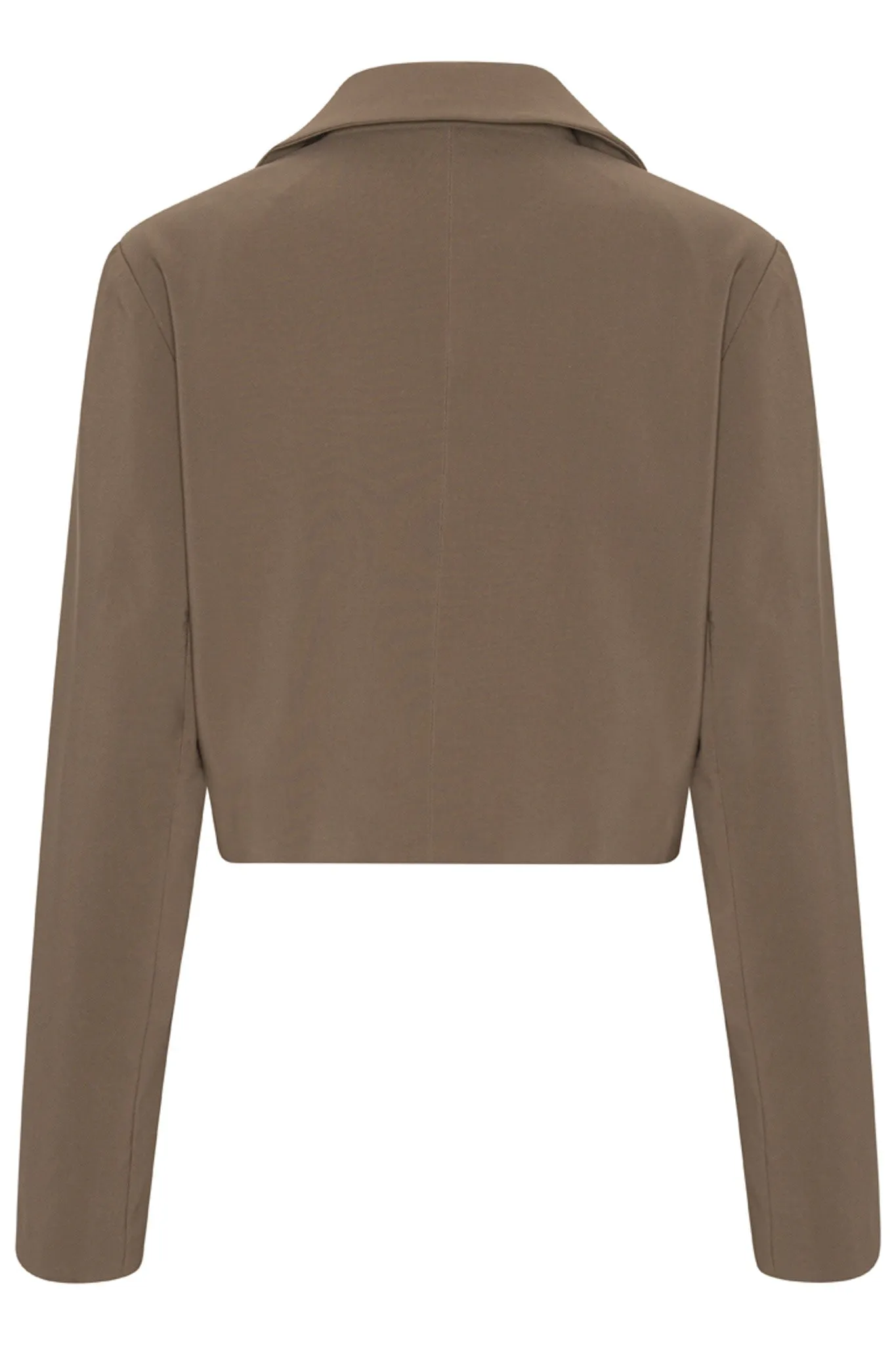 SelmaIC Cropped Blazer - Mørk Beige