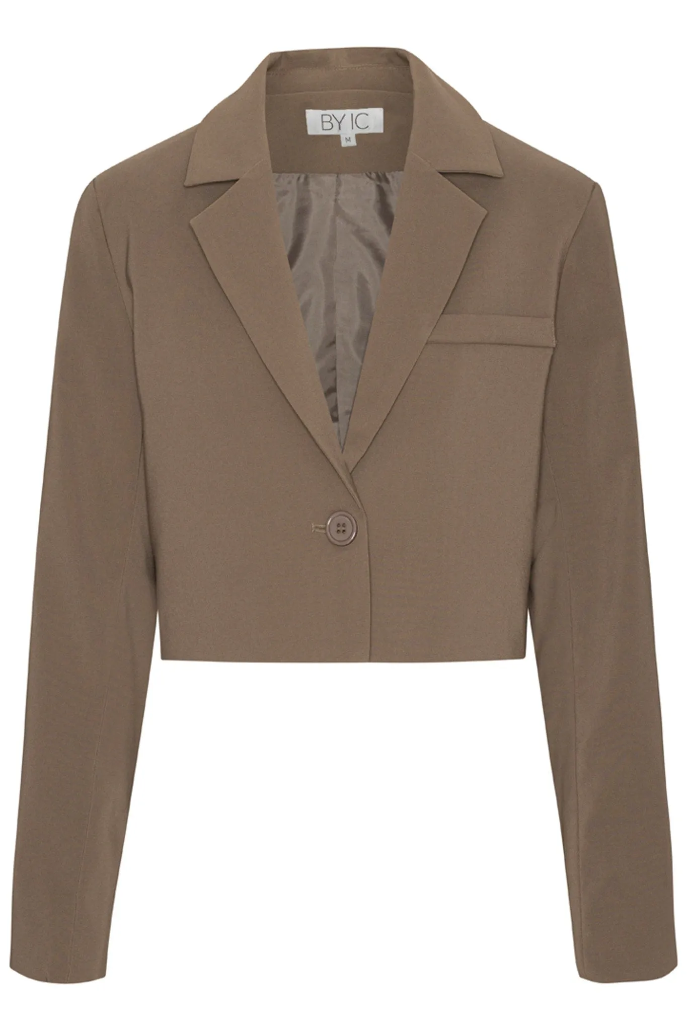SelmaIC Cropped Blazer - Mørk Beige