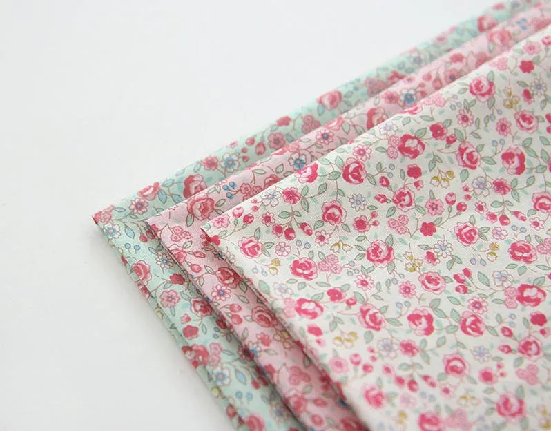 Semi-sheer Floral Cotton Fabric, Lightweight and Thin, Lawn Fabric, Korean Fabric - Ivory, Pink or Mint - By the Yard 42319-1