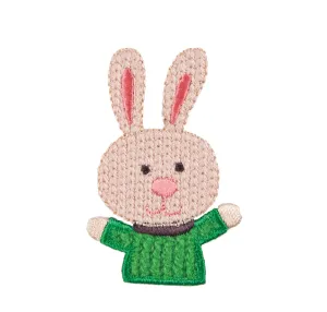 Sew On Motifs Lace Jeans Dresses Appliques Patches Crafts 6cm -Green Shirt Bunny