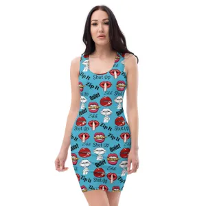 Shhhut Up Tank Dress - Blue