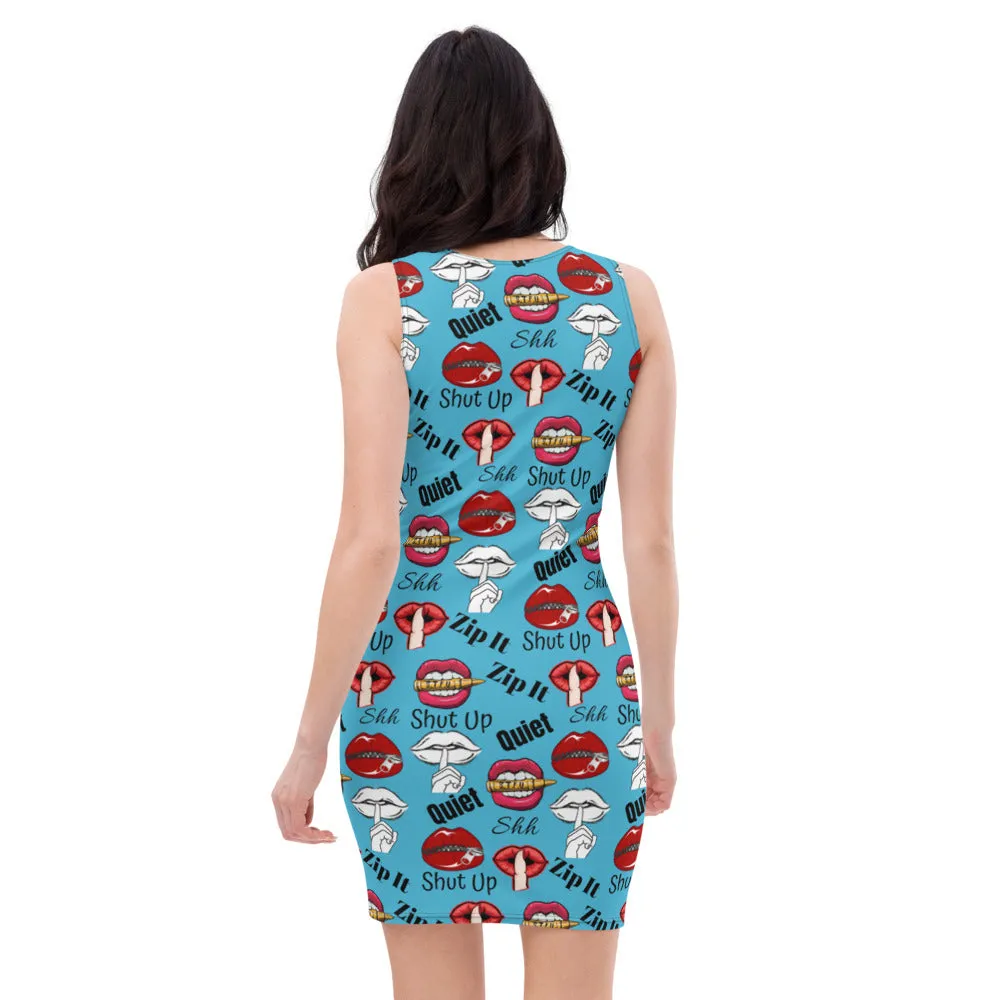 Shhhut Up Tank Dress - Blue