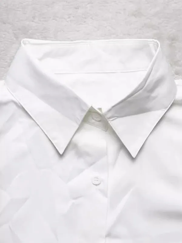 Short-Sleeve Ruffle Shirt Dress