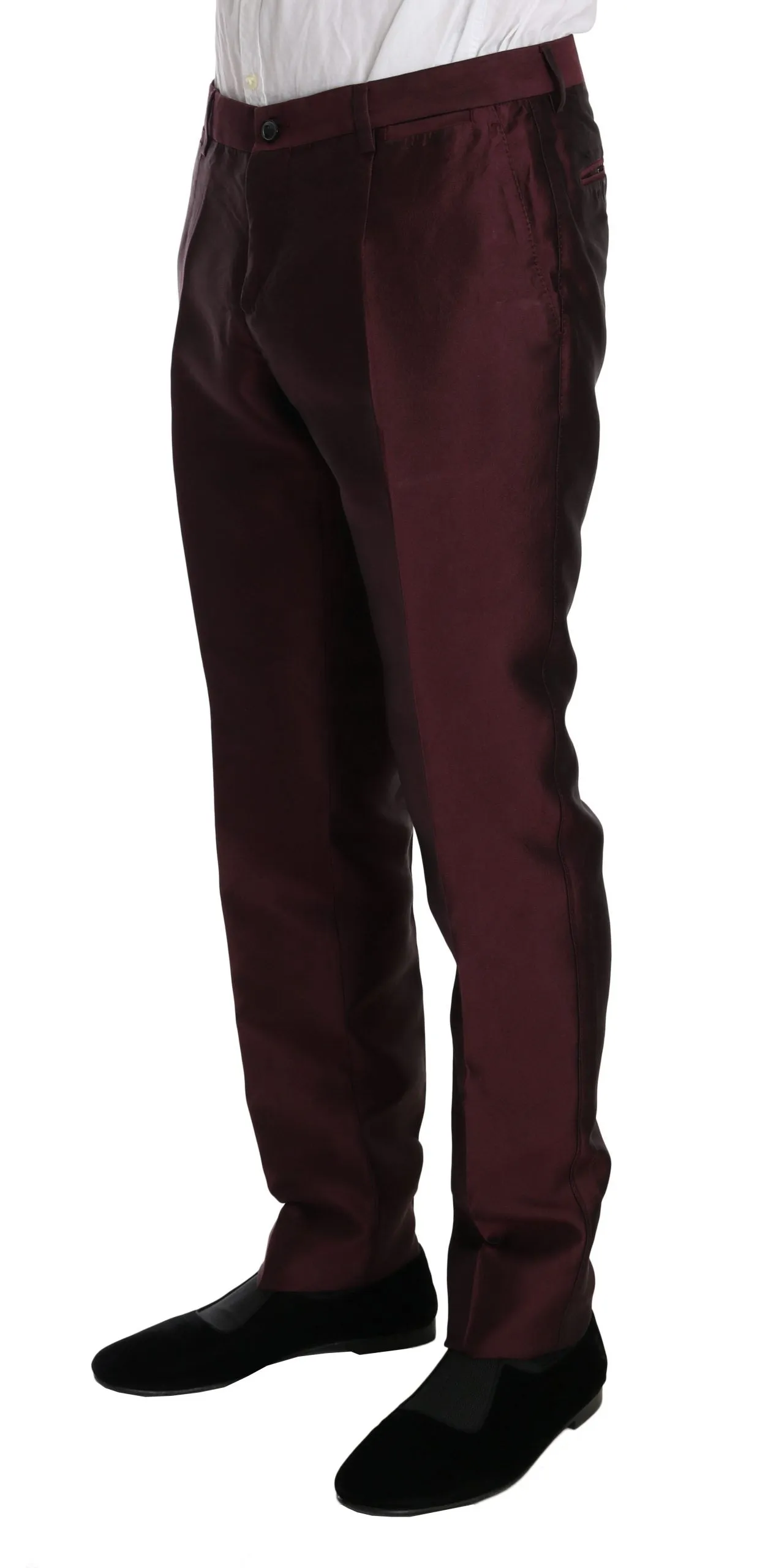 Slim Fit Bordeaux Silk 3 Piece MARTINI Suit