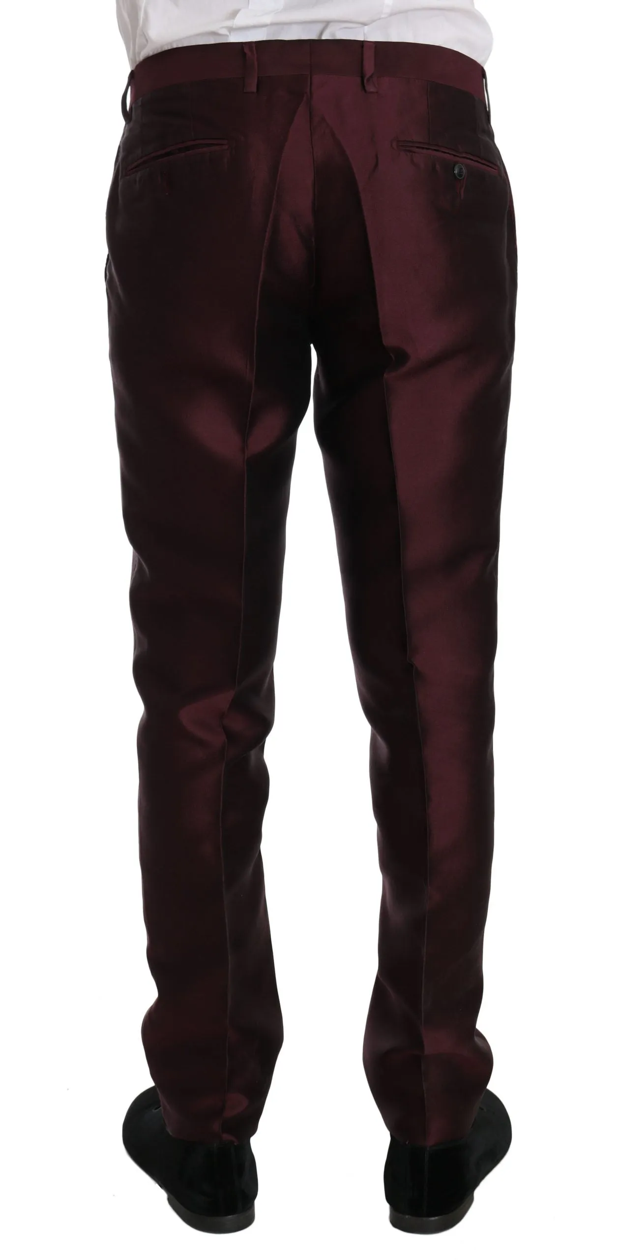 Slim Fit Bordeaux Silk 3 Piece MARTINI Suit