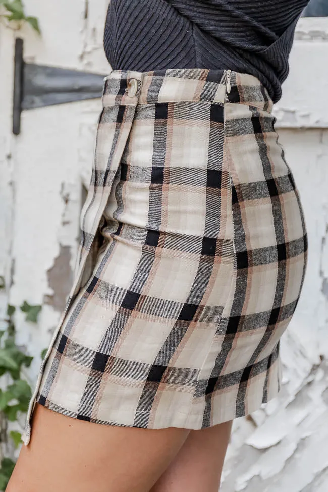 Something Just Like This Tan Plaid Skort FINAL SALE