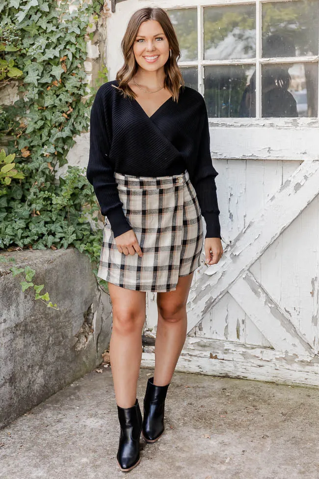 Something Just Like This Tan Plaid Skort FINAL SALE