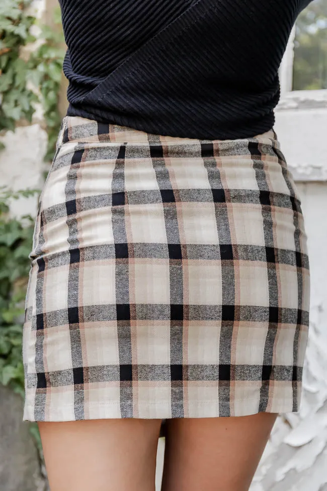 Something Just Like This Tan Plaid Skort FINAL SALE