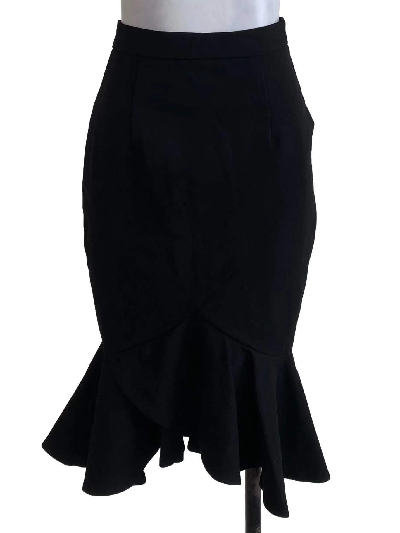 Soot Black Flowy Bottom Skirt