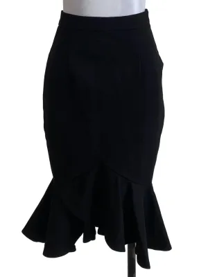 Soot Black Flowy Bottom Skirt