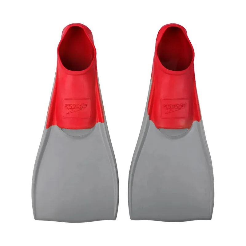 SPEEDO TRIALON LONG BLADE FINS RED GREY