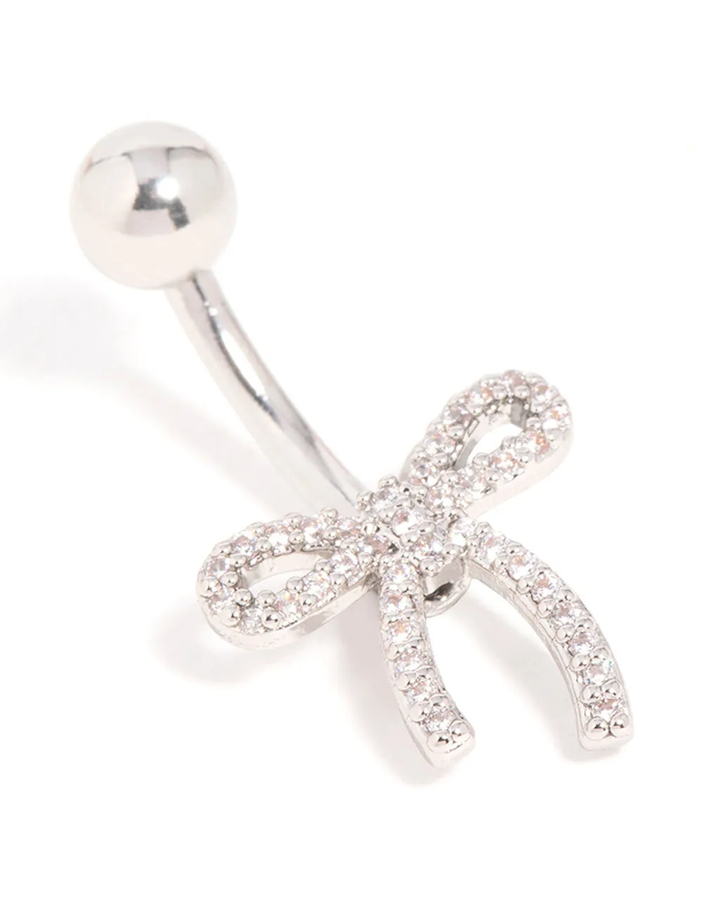 Surgical Steel Cubic Zirconia Pavé Bow Belly Bar
