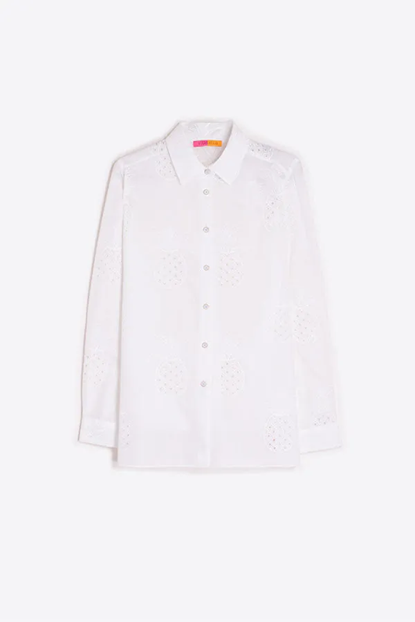 TEA PINEAPPLE EMBROIDERY SHIRT
