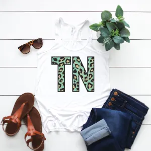 Teal Leopard Tennessee Racerback Tank – Bold Style for Tennessee Fans
