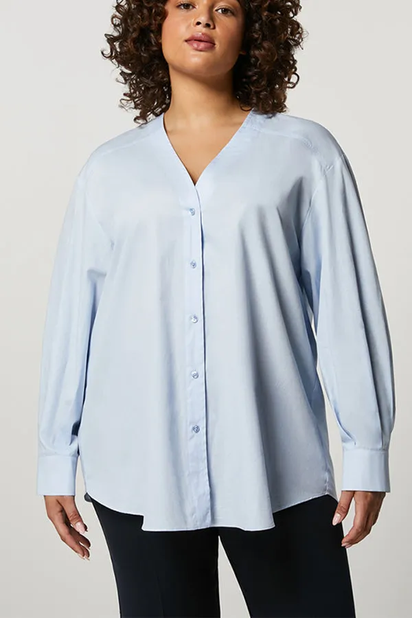 TEDESCO BLUE COTTON POPLIN TUNIC