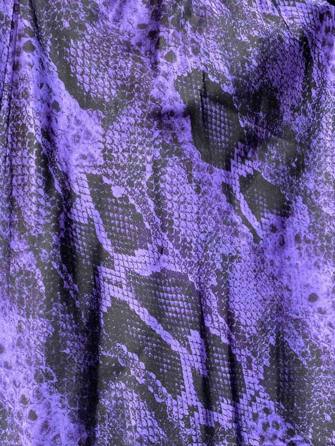 The Andamane Purple and Black Snakeskin Midi Slip Skirt