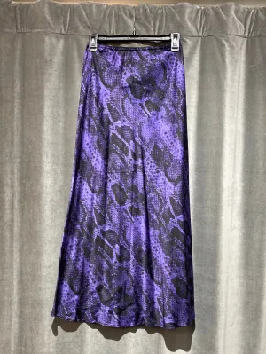The Andamane Purple and Black Snakeskin Midi Slip Skirt