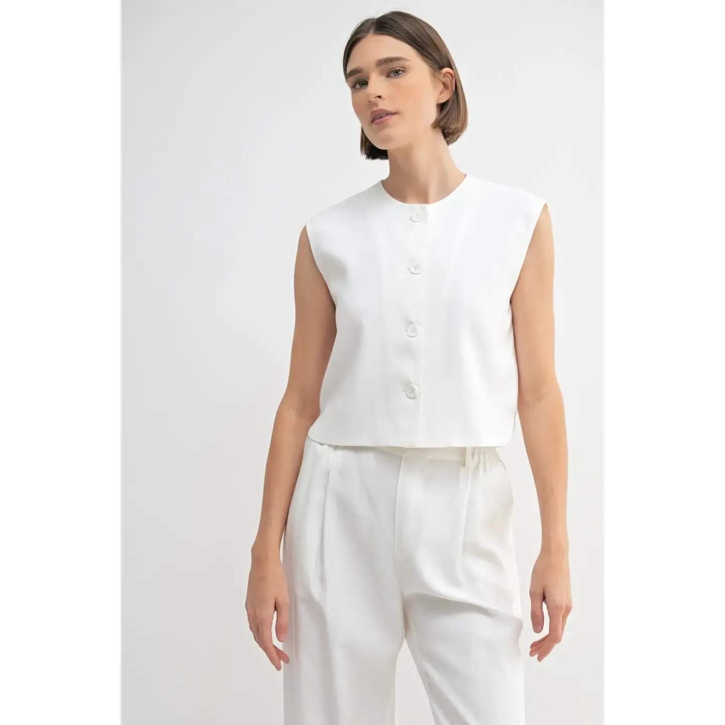 The Riviera Crop Vest Top - Two Colors
