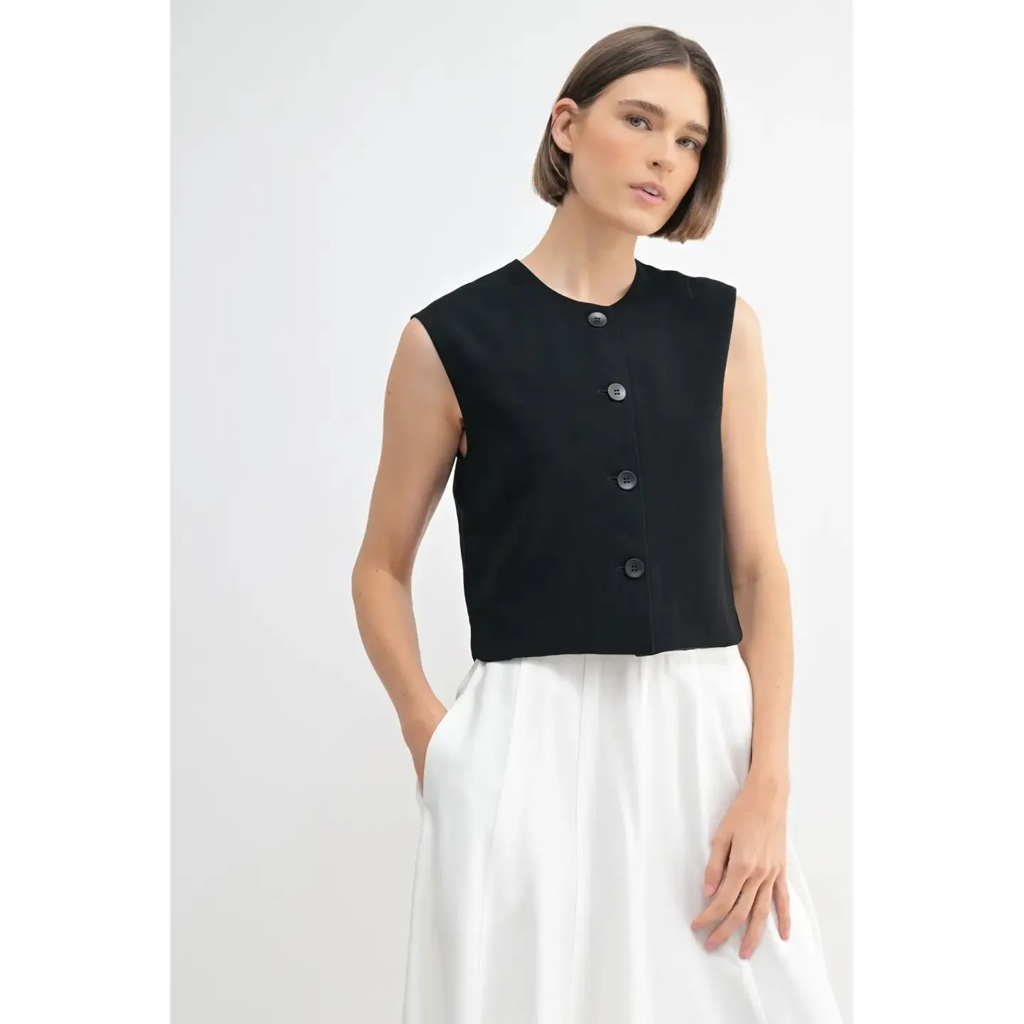 The Riviera Crop Vest Top - Two Colors