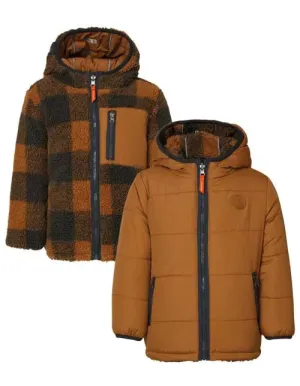 The Ward REVERSIBLE Puffer/Sherpa Jacket - Chipmunk - KIDS