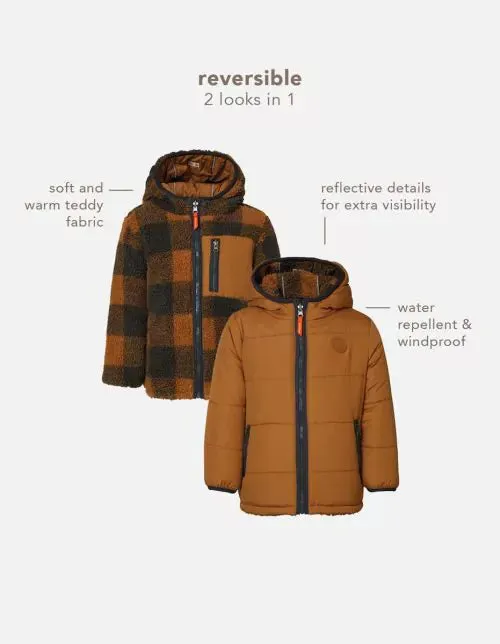 The Ward REVERSIBLE Puffer/Sherpa Jacket - Chipmunk - KIDS