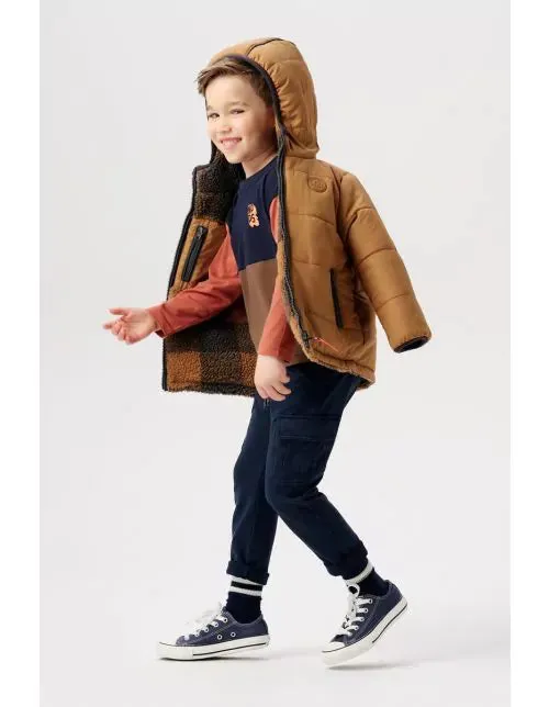 The Ward REVERSIBLE Puffer/Sherpa Jacket - Chipmunk - KIDS