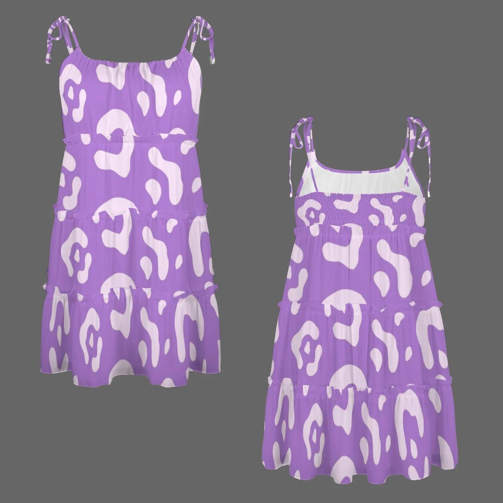 Tie Shoulder Ruffle Tiered Dress