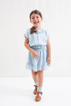 Tocoto Vintage Midi Skirt with Ruffles