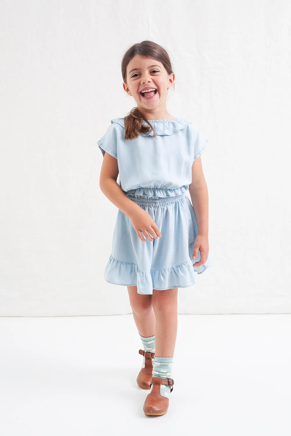 Tocoto Vintage Midi Skirt with Ruffles