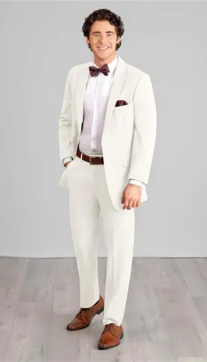 Trim Fit 2 Piece Suit Creme
