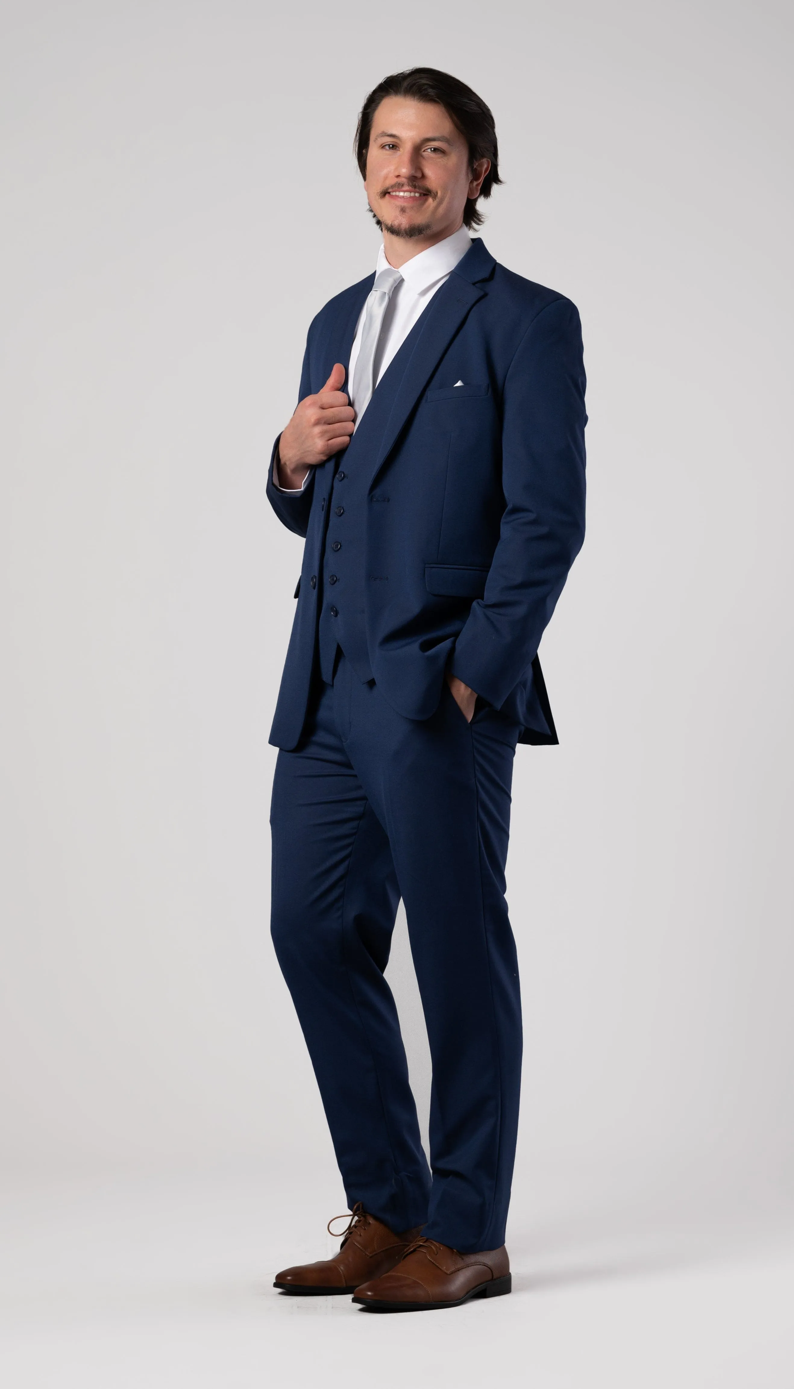 Trim Fit 2 Piece Suit Indigo