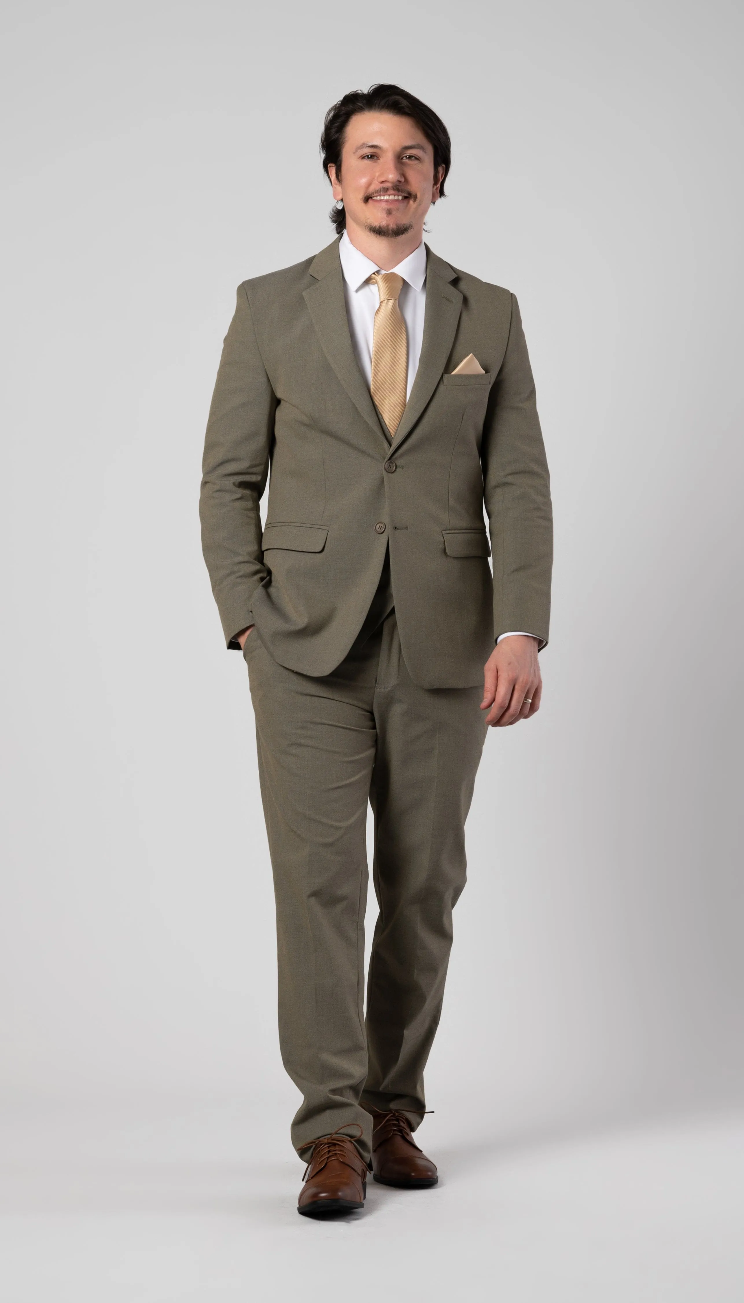 Trim Fit 2 Piece Suit Sage